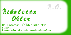 nikoletta ohler business card